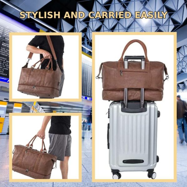 leather travel bag for men and women